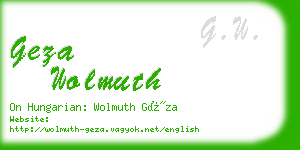 geza wolmuth business card